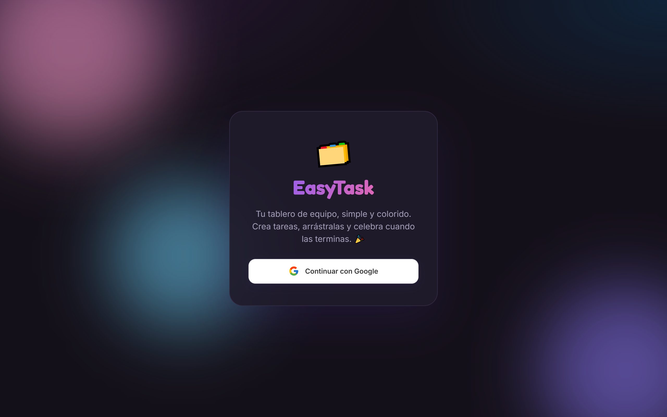 Pantalla de EasyTask