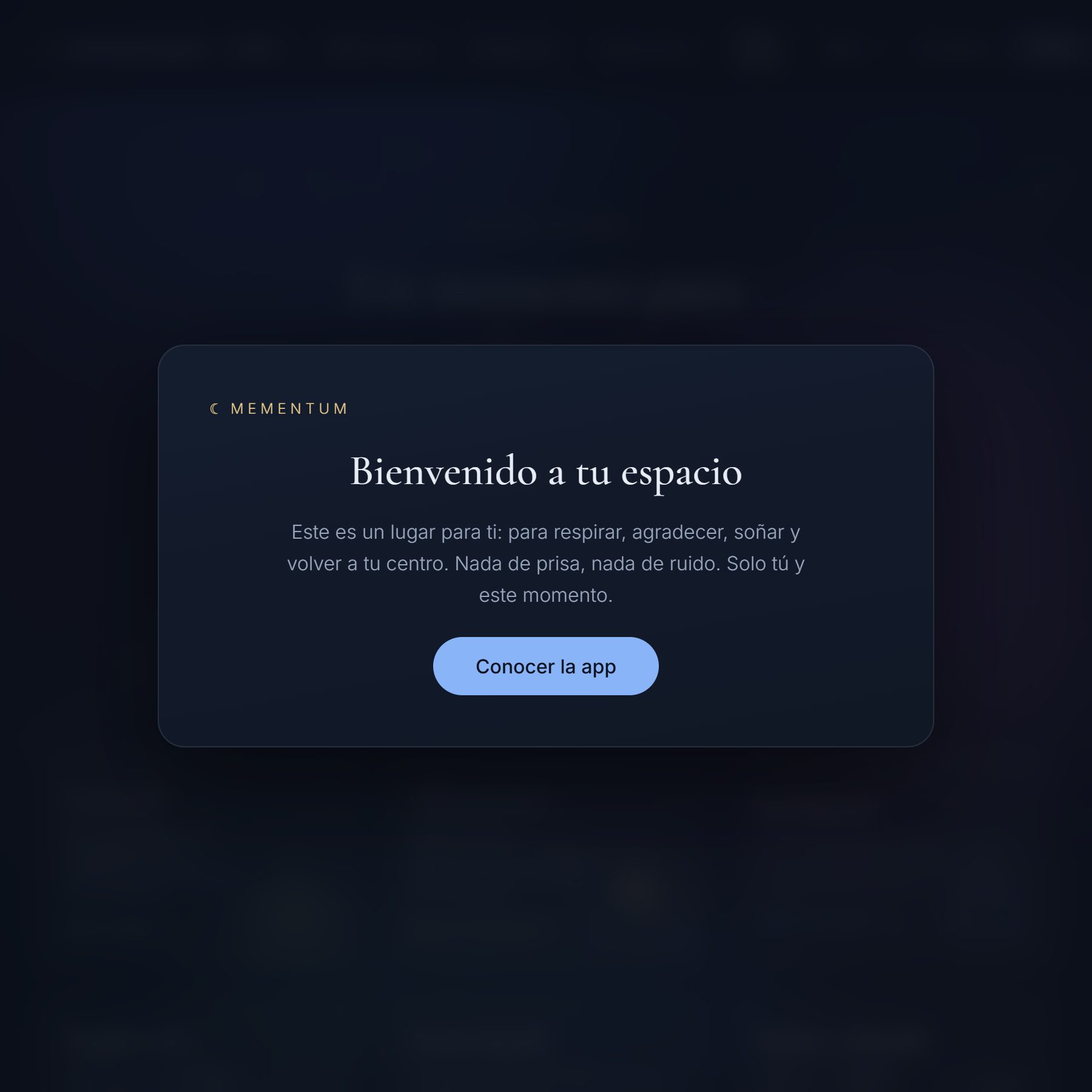 Pantalla de Mementum