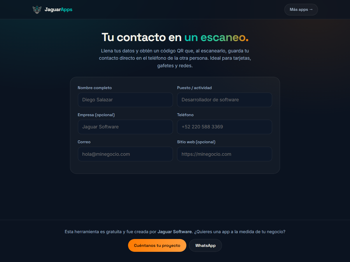 Tarjeta digital de contacto